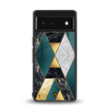 cadmium gold marble back phone cover | glass case for Google Pixel 6A
