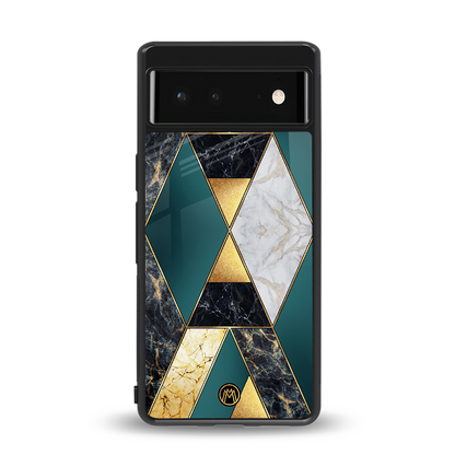 cadmium gold marble back phone cover | glass case for Google Pixel 6A