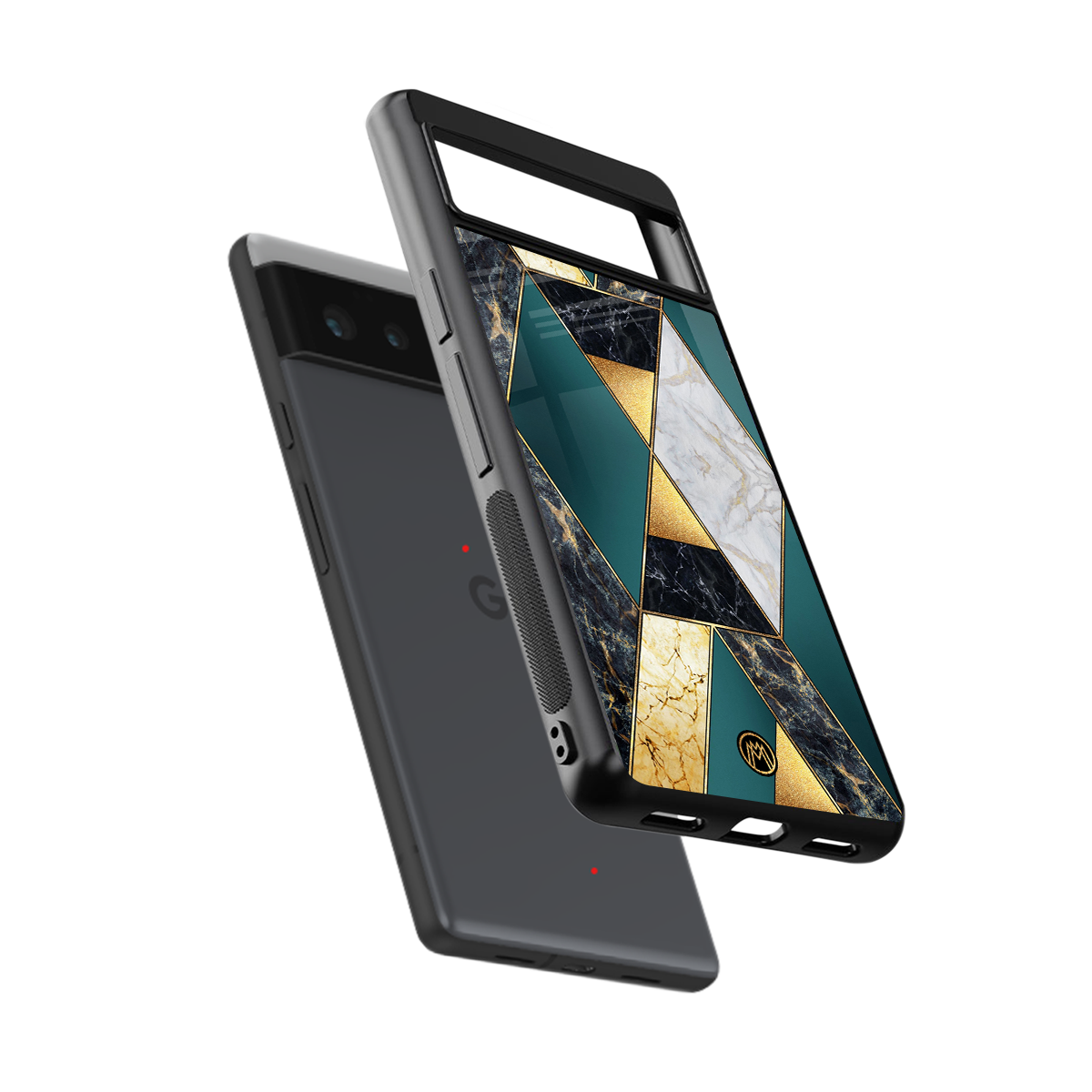 cadmium gold marble back phone cover | glass case for google pixel 6