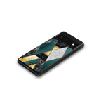 cadmium gold marble back phone cover | glass case for google pixel 6