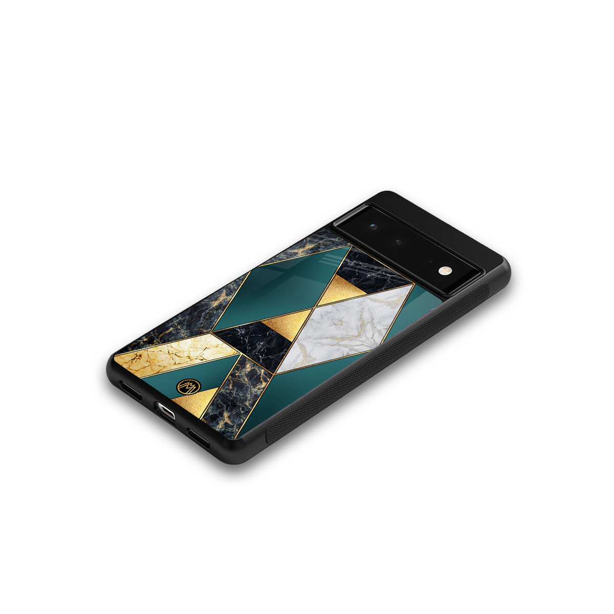 cadmium gold marble back phone cover | glass case for google pixel 6