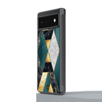 cadmium gold marble back phone cover | glass case for Google Pixel 6A