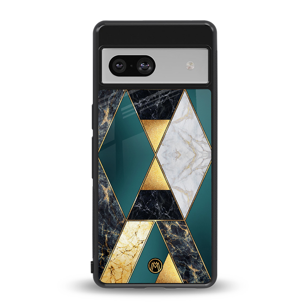 cadmium gold marble back phone cover | glass case for Google Pixel 7