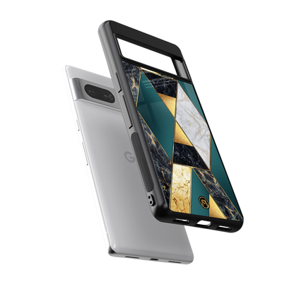 cadmium gold marble back phone cover | glass case for Google Pixel 7