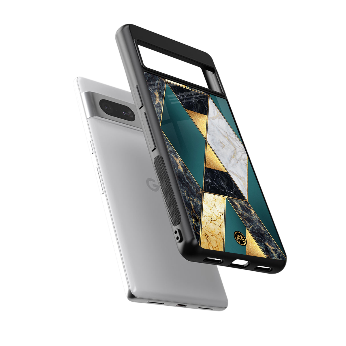 cadmium gold marble back phone cover | glass case for Google Pixel 7A