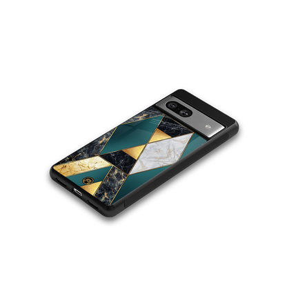 cadmium gold marble back phone cover | glass case for Google Pixel 7