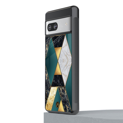 cadmium gold marble back phone cover | glass case for Google Pixel 7