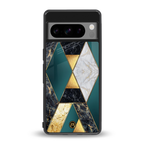 cadmium gold marble back phone cover | glass case for google pixel 8 pro