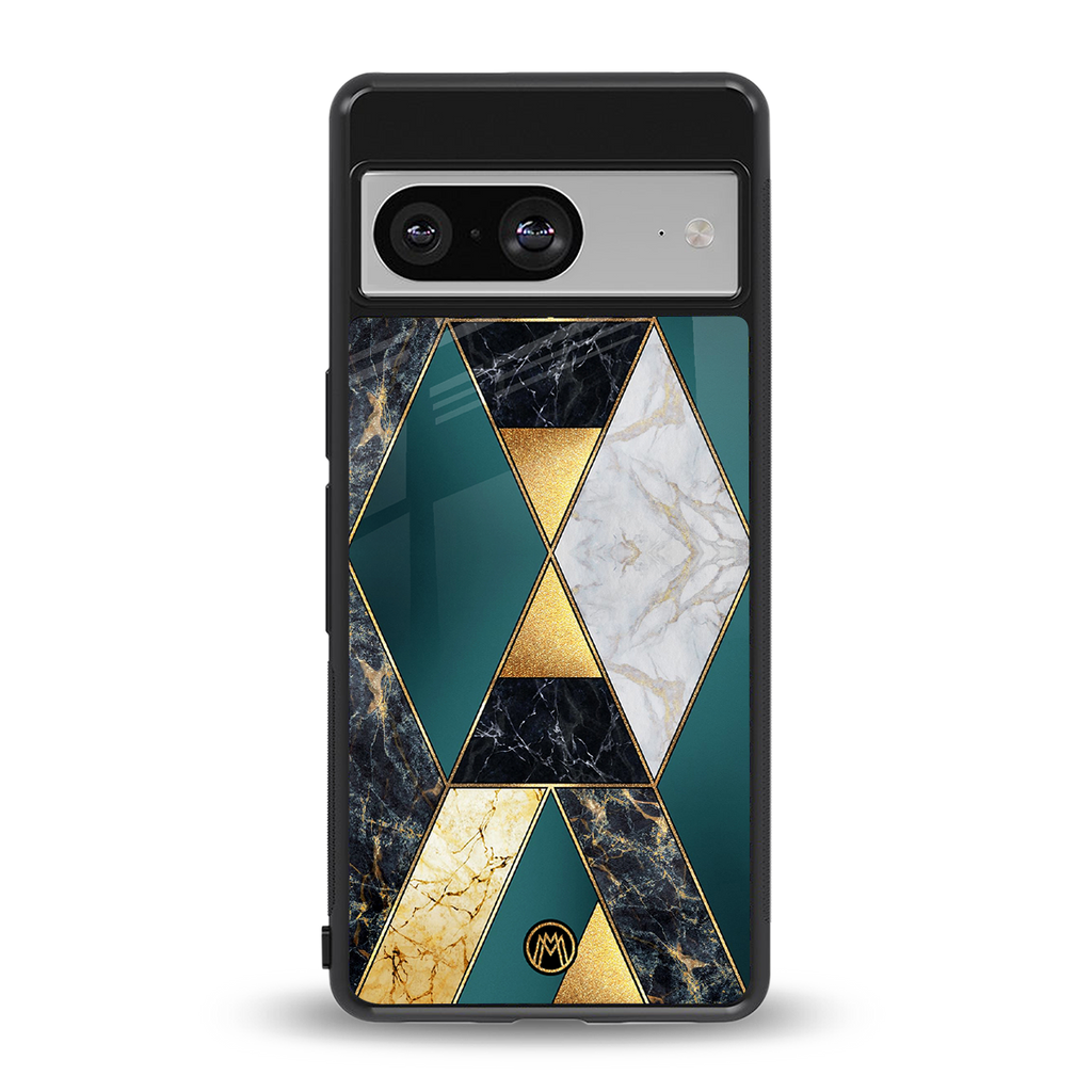 cadmium gold marble back phone cover | glass case for Google Pixel 8