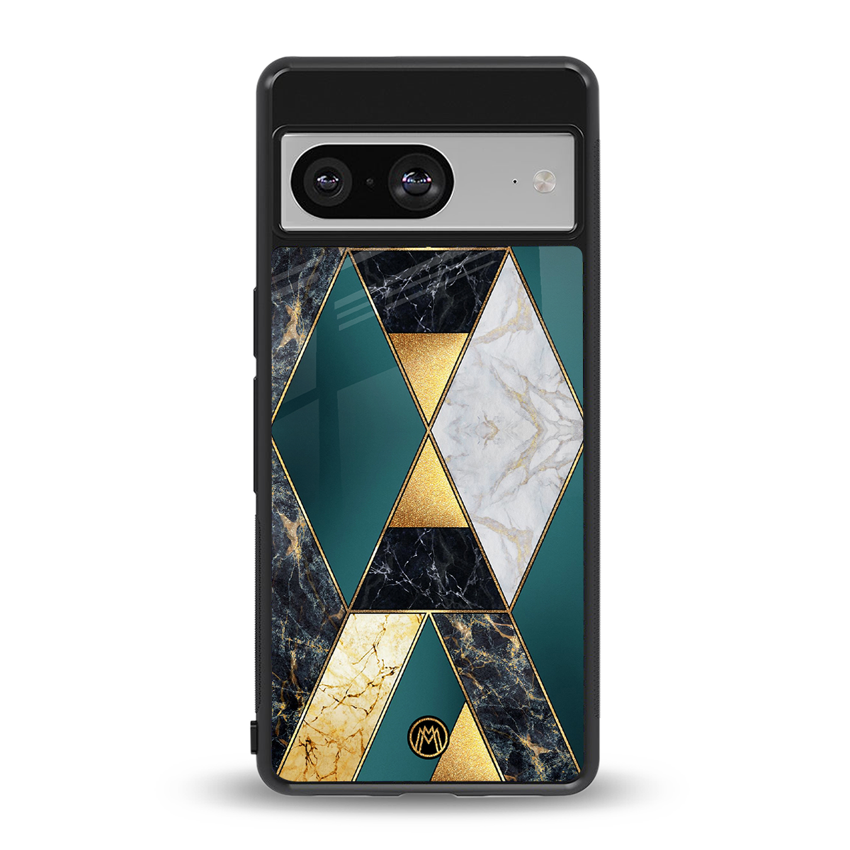 cadmium gold marble back phone cover | glass case for Google Pixel 8