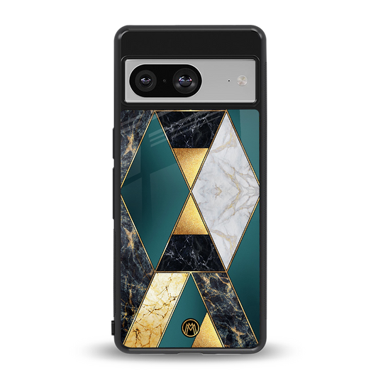 cadmium gold marble back phone cover | glass case for Google Pixel 8