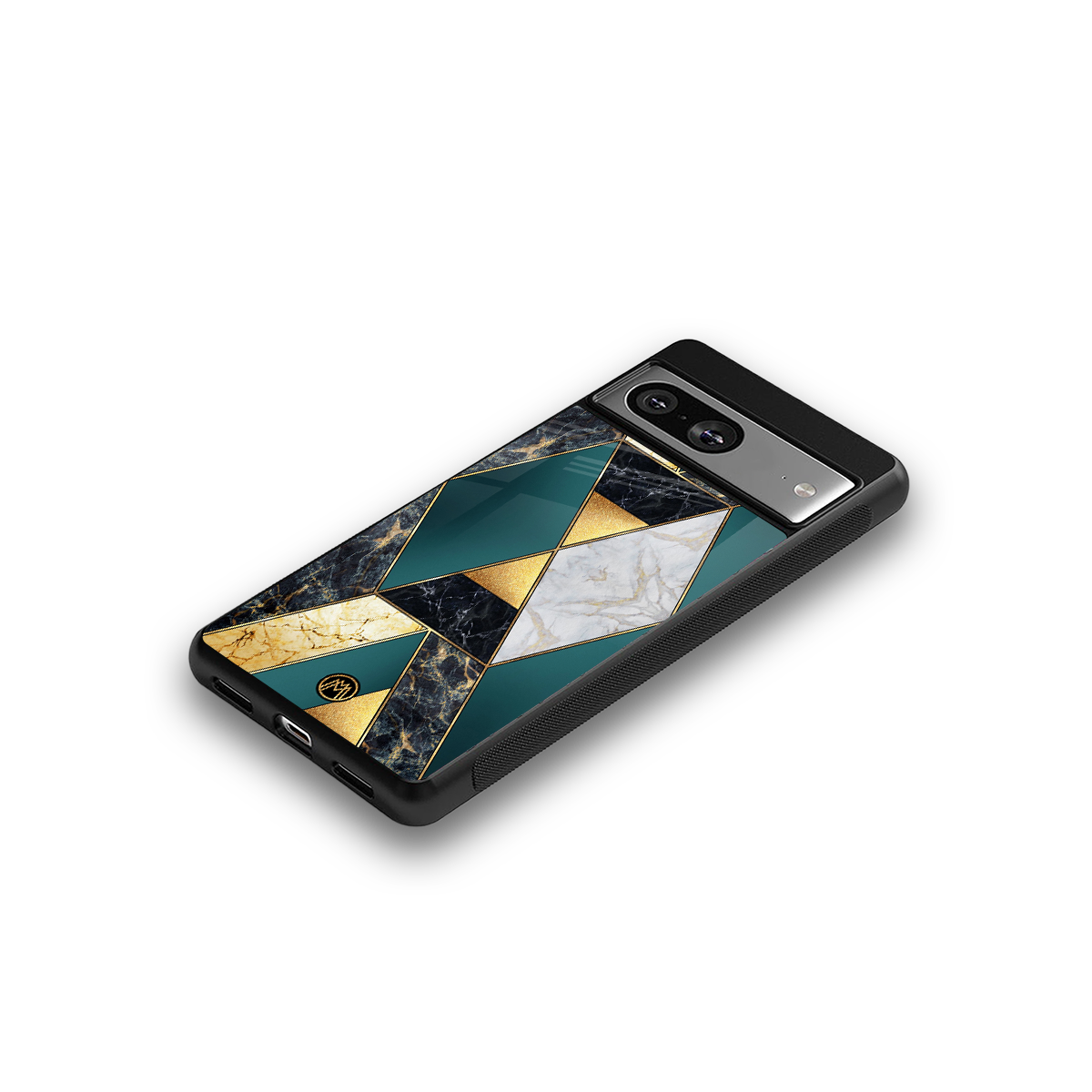 cadmium gold marble back phone cover | glass case for Google Pixel 8