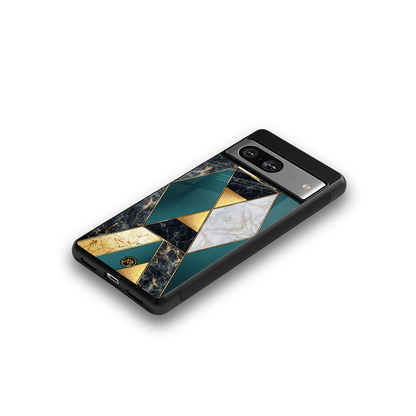 cadmium gold marble back phone cover | glass case for Google Pixel 8