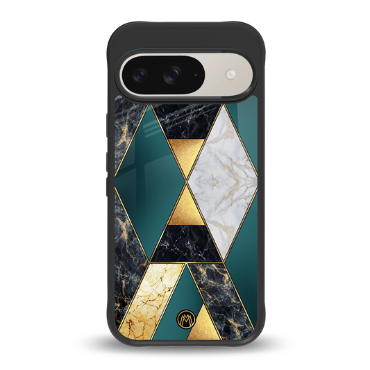 cadmium gold marble back phone cover | glass case for google pixel 9