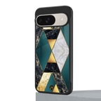 cadmium gold marble back phone cover | glass case for google pixel 9