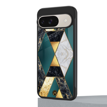 cadmium gold marble back phone cover | glass case for google pixel 9