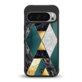 cadmium gold marble back phone cover | glass case for google pixel 9 pro