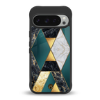 cadmium gold marble back phone cover | glass case for google pixel 9 pro