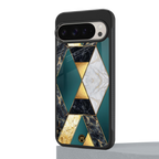 cadmium gold marble back phone cover | glass case for google pixel 9 pro