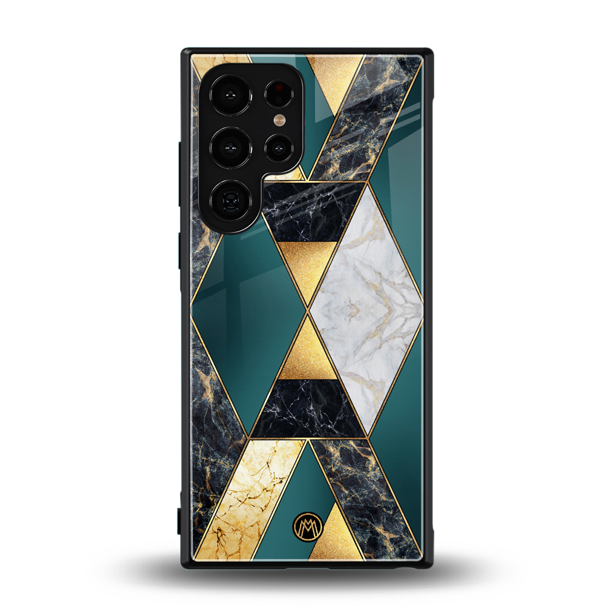 cadmium gold marble back phone cover | glass case for samsung galaxy s24 ultra