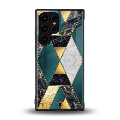 cadmium gold marble back phone cover | glass case for samsung galaxy s24 ultra
