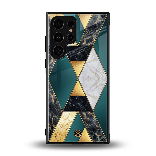 cadmium gold marble back phone cover | glass case for samsung galaxy s24 ultra