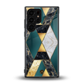 cadmium gold marble back phone cover | glass case for samsung galaxy s23 ultra