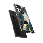 cadmium gold marble back phone cover | glass case for samsung galaxy s23 ultra