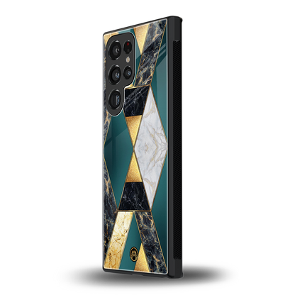 cadmium gold marble back phone cover | glass case for samsung galaxy s24 ultra
