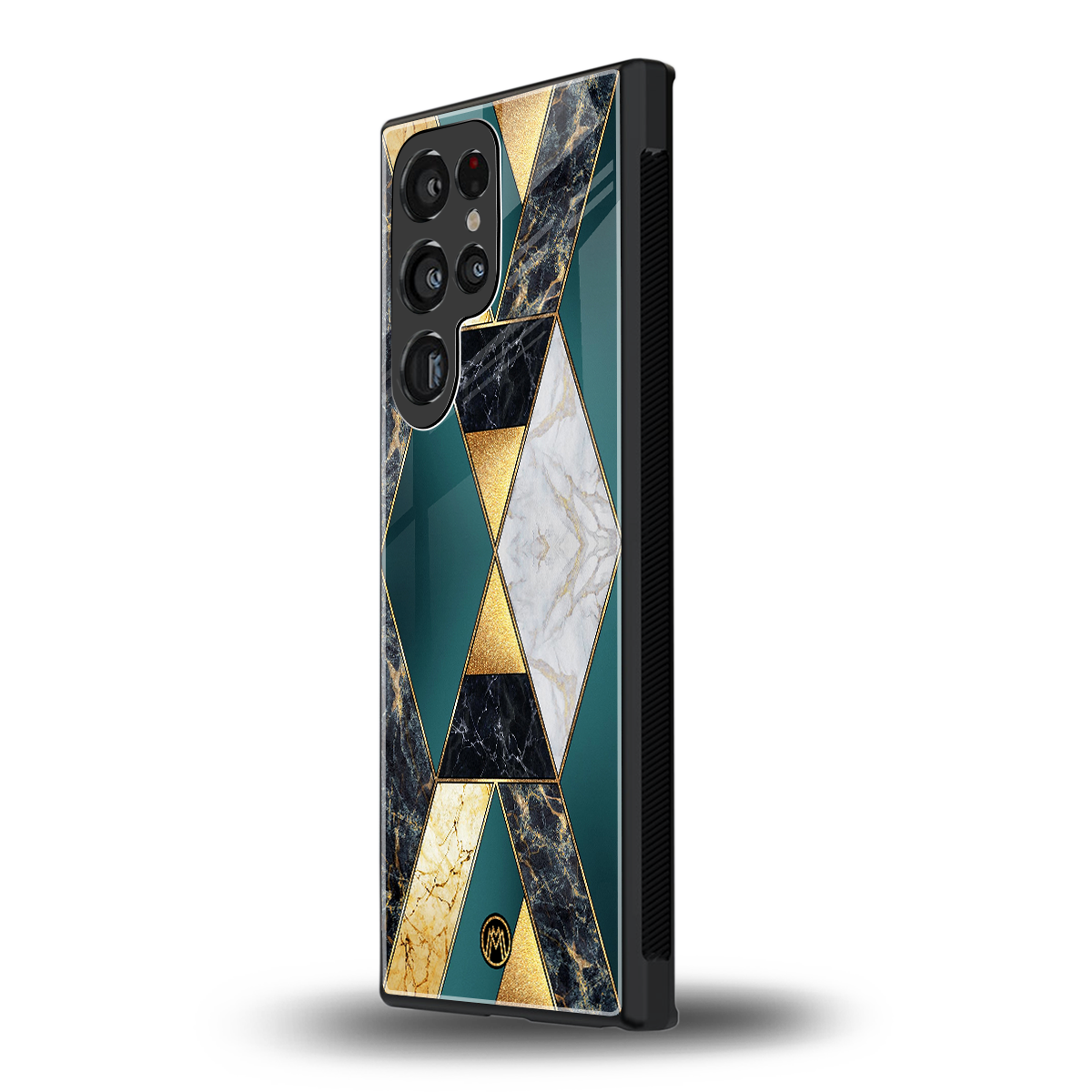 cadmium gold marble back phone cover | glass case for samsung galaxy s23 ultra