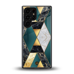 cadmium gold marble back phone cover | glass case for samsung galaxy s25 ultra