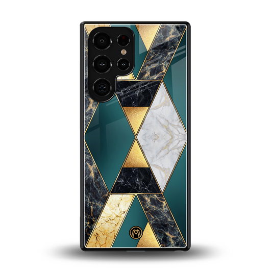 cadmium gold marble back phone cover | glass case for samsung galaxy s25 ultra