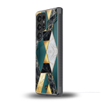 cadmium gold marble back phone cover | glass case for samsung galaxy s25 ultra