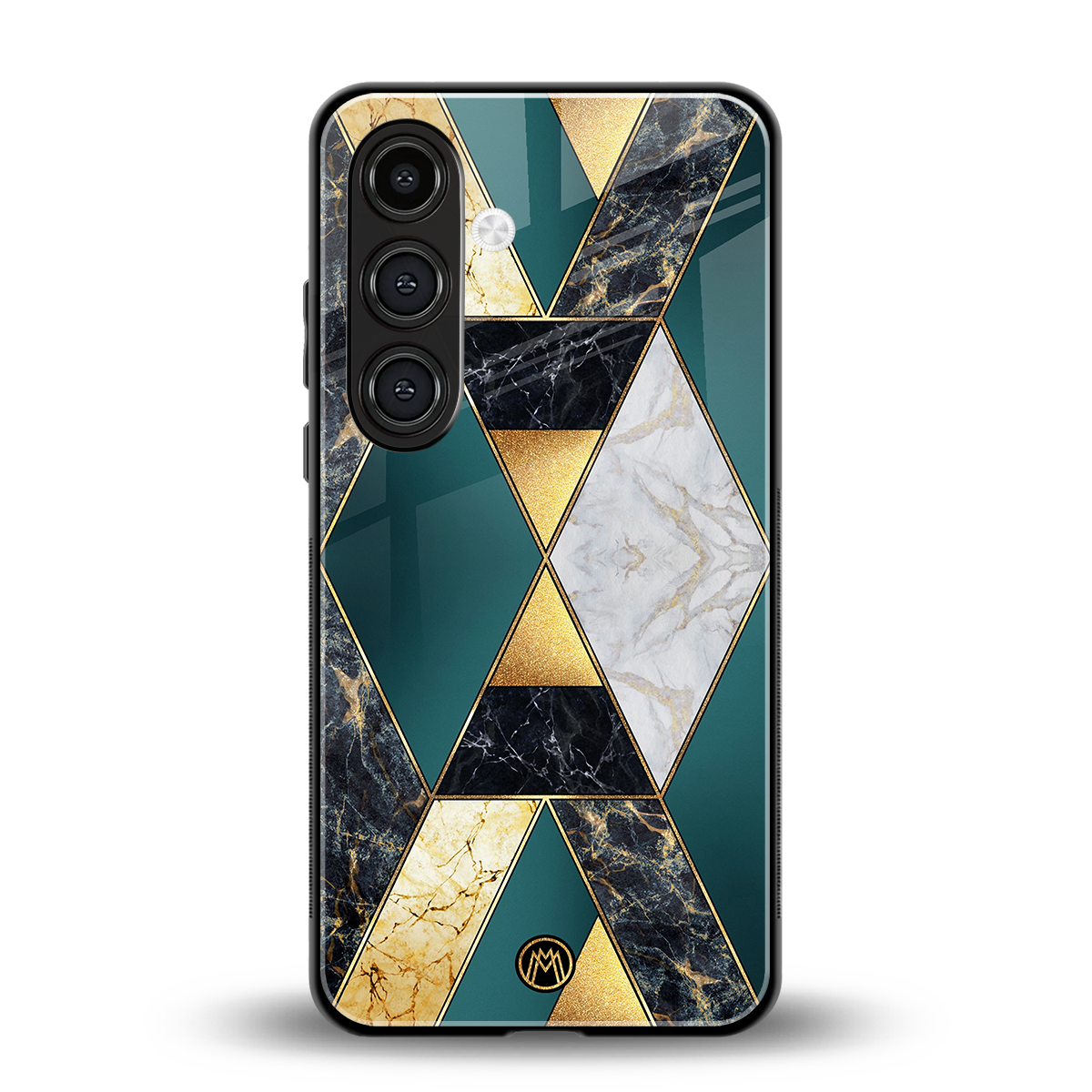 cadmium gold marble back phone cover | glass case for samsung galaxy s24 plus