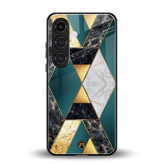cadmium gold marble back phone cover | glass case for samsung galaxy s24 plus