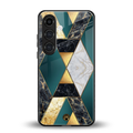cadmium gold marble back phone cover | glass case for samsung galaxy s23