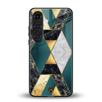 cadmium gold marble back phone cover | glass case for samsung galaxy s25 plus