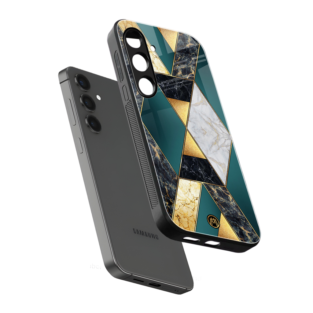 cadmium gold marble back phone cover | glass case for samsung galaxy s23