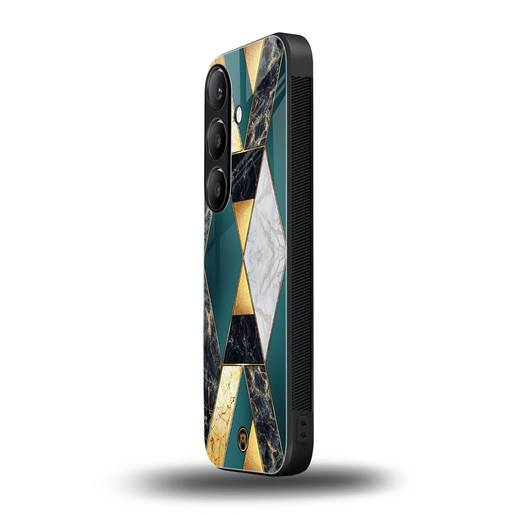 cadmium gold marble back phone cover | glass case for samsung galaxy s25