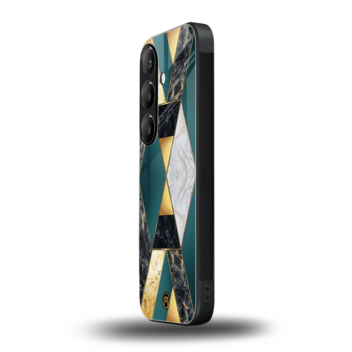 cadmium gold marble back phone cover | glass case for samsung galaxy s24 fe