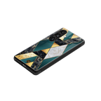cadmium gold marble back phone cover | glass case for samsung galaxy s24