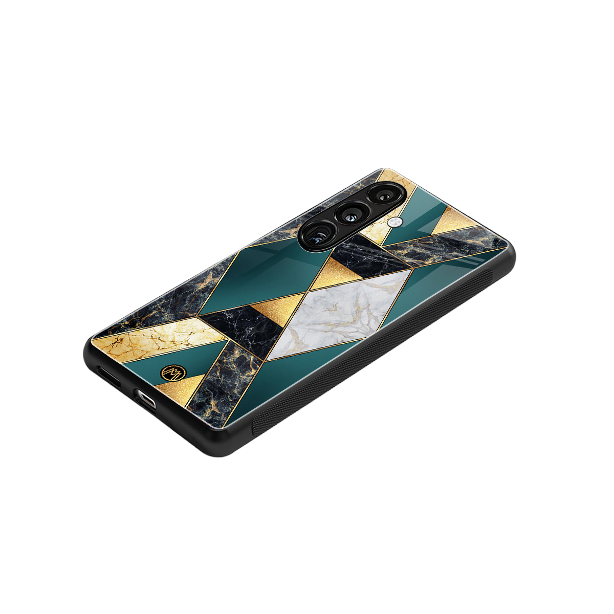 cadmium gold marble back phone cover | glass case for samsung galaxy s24 fe
