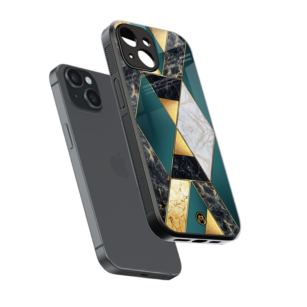 cadmium gold marble back phone cover | glass case for iphone 15