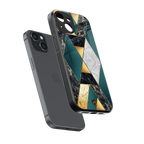 cadmium gold marble back phone cover | glass case for iphone 15