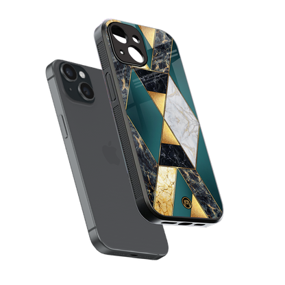 cadmium gold marble back phone cover | glass case for iphone 15