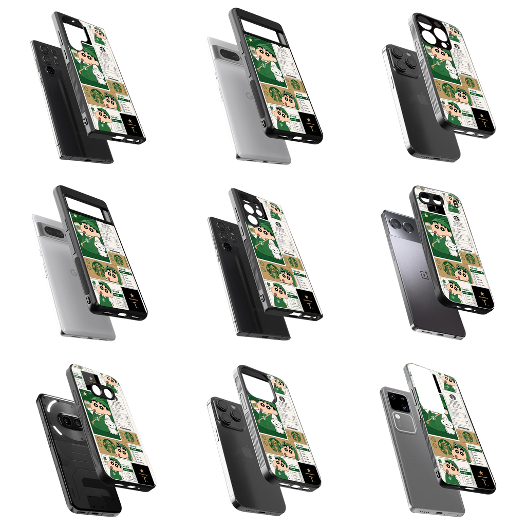 Durable Glass Back Mobile Case for iPhone, Samsung, OnePlus, Google Pixel, Redmi, Vivo, Oppo