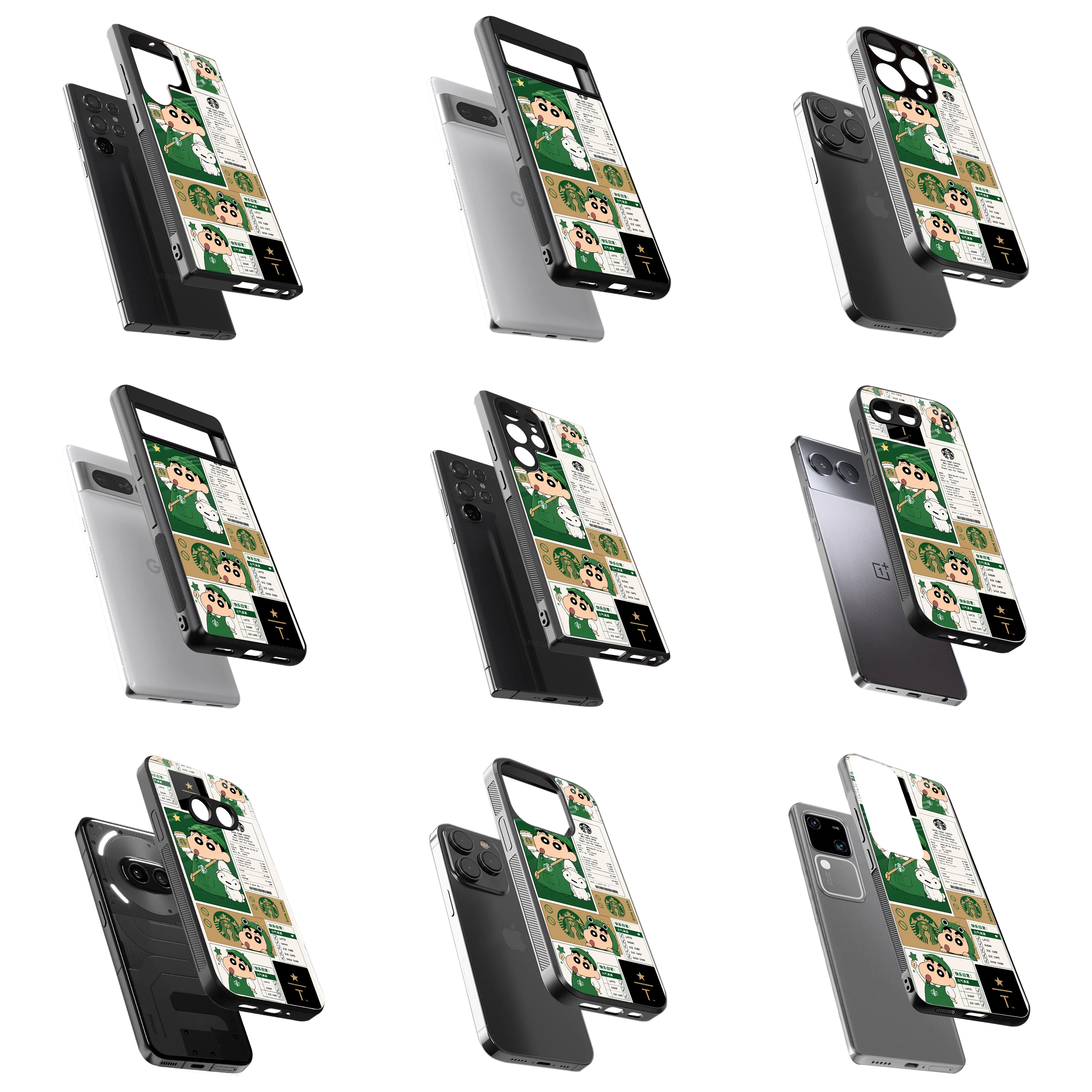 Durable Glass Back Mobile Case for iPhone, Samsung, OnePlus, Google Pixel, Redmi, Vivo, Oppo