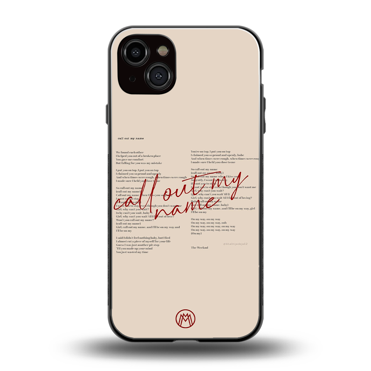call out my name back phone cover | glass case for iphone 14 plus