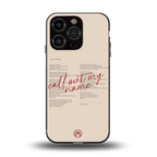call out my name back phone cover | glass case for iphone 15 pro