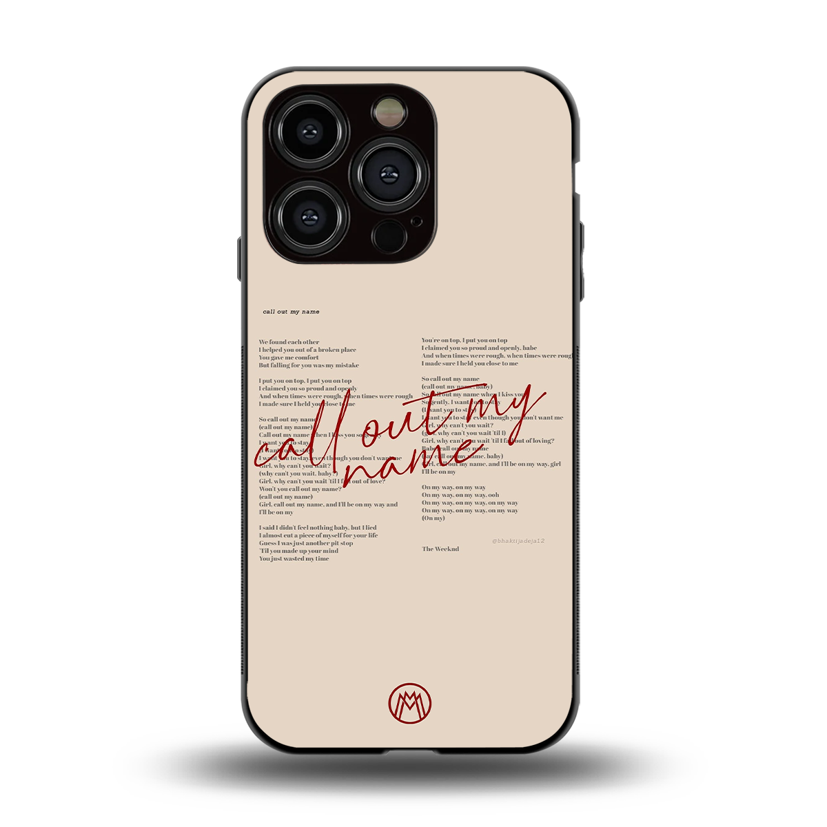call out my name back phone cover | glass case for iphone 15 pro